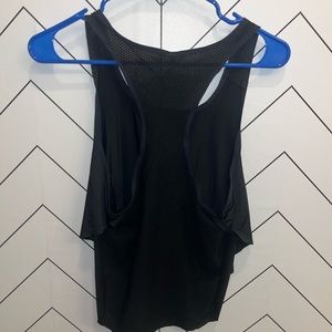 black workout tank top with mesh back, gymshark, never worn